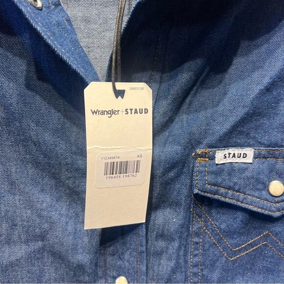 NWT STAUD X WRANGLER Oversized Wester Shirtdress | ๐XS(Runs BIG)| Retails $195 - Picture 7 of 11